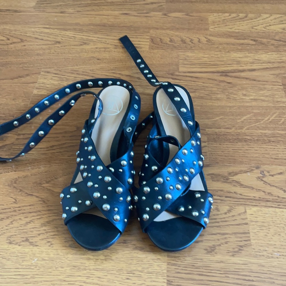 Studded low heel shoes